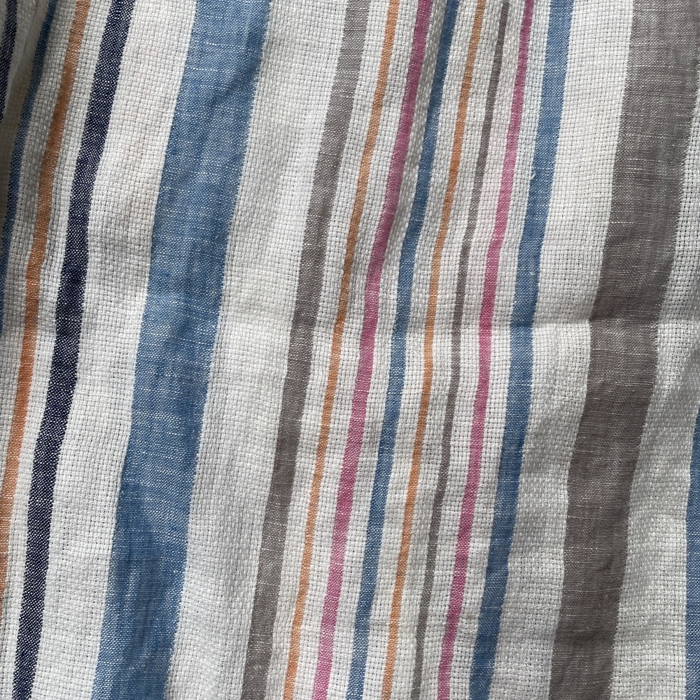 Men's Tommy Bahama Linen Button Up Shirt Medium Long Sleeve Multicolor Striped - Picture 8 of 9
